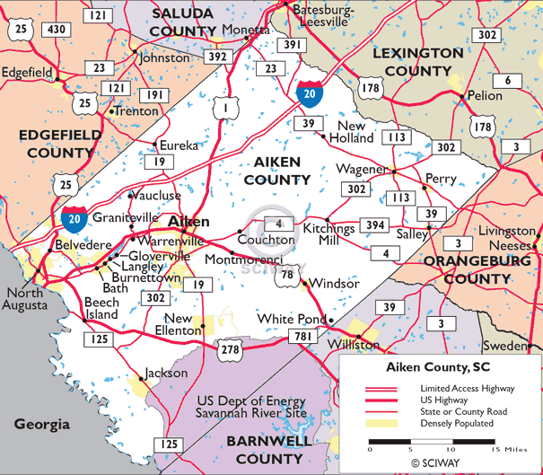 Click here for more Aiken County maps.