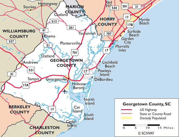 Surfside Beach - Horry County Georgetown Maps