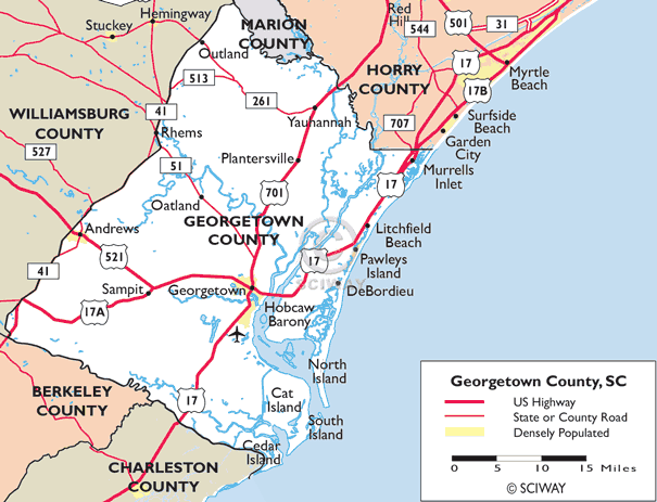 Where can you find a map of the South Carolina coast?