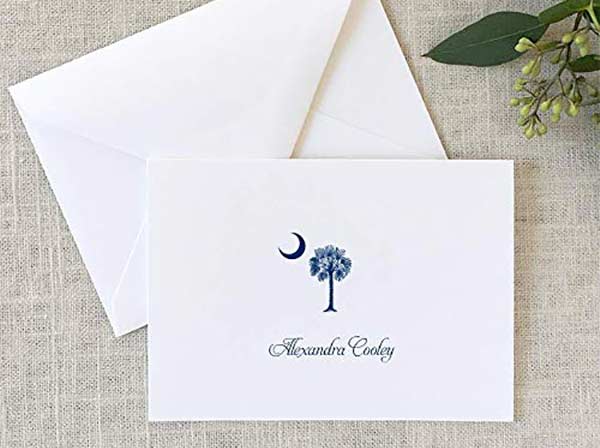 Personalized South Carolina Note Cards