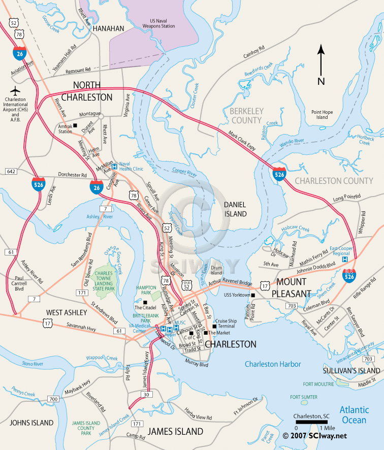 Charleston SC area map