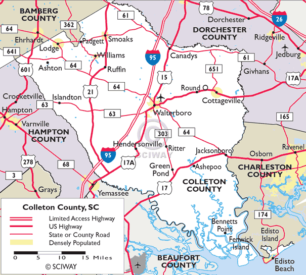 Walterboro Places - Cities, Towns, Communities near Walterboro, South