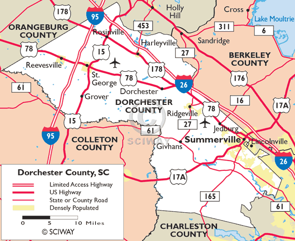 street map of dorchester Maps Of Dorchester County South Carolina street map of dorchester