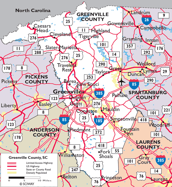 Maps Of Greenville County South Carolina