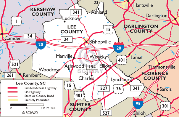 Maps of Lee County, South Carolina