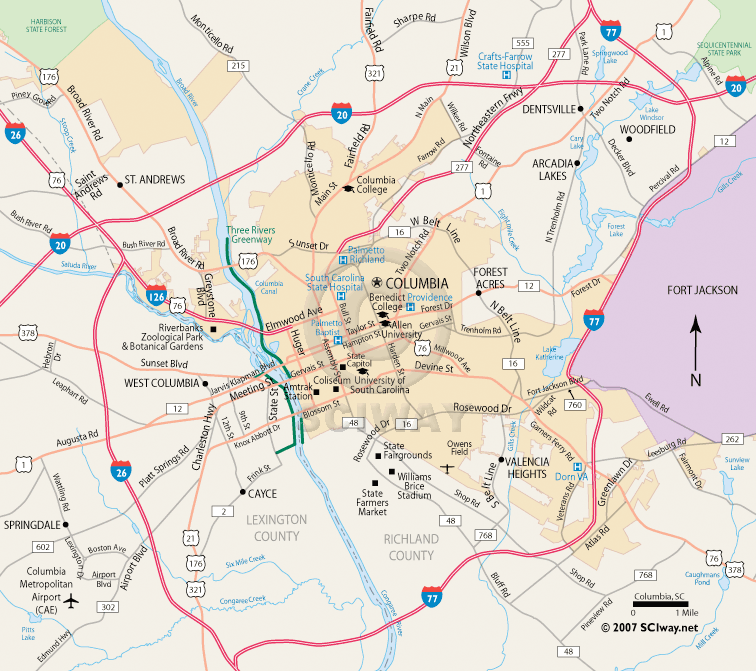 Columbia SC area map