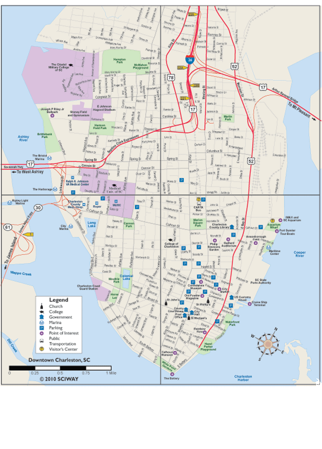 Downtown Charleston SC map