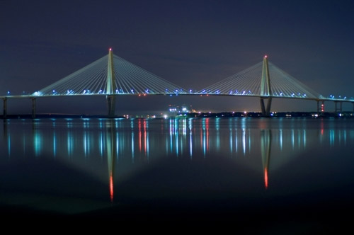 Arthur Ravenel Bridge at Night